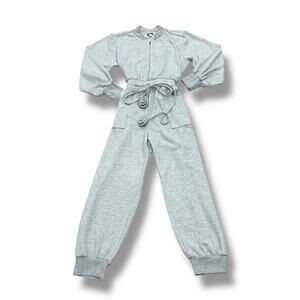 For Love and Lemons Size XL Yuna Gray Jumpsuit Sweatsuit Jumpsuit
